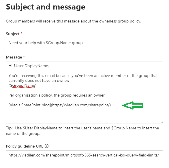 microsoft-365-ownerless-groups-policy-email-message-body-format-vladilen